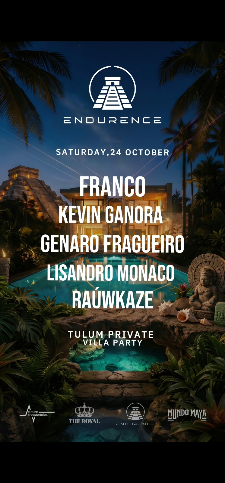 ENDURENCE Villa Party — Saturday 24 October. Franco, Kevin Ganora, Genaro Fragueiro, Lisandro Monaco, Raúwkaze.